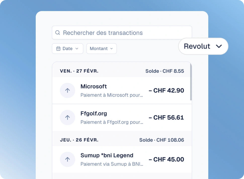 Import de relevé bancaire depuis PostFinance, Revolut et ZKB