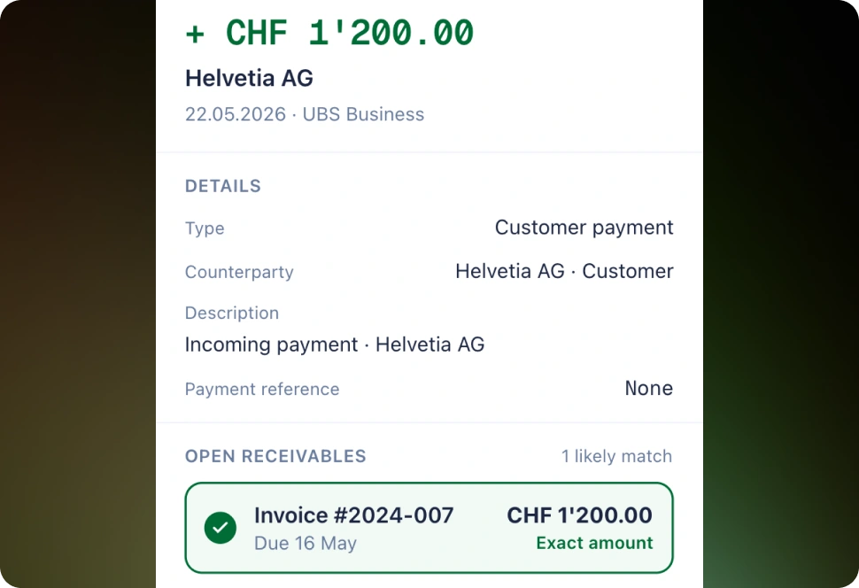Automatic transaction matching with suggested pairings