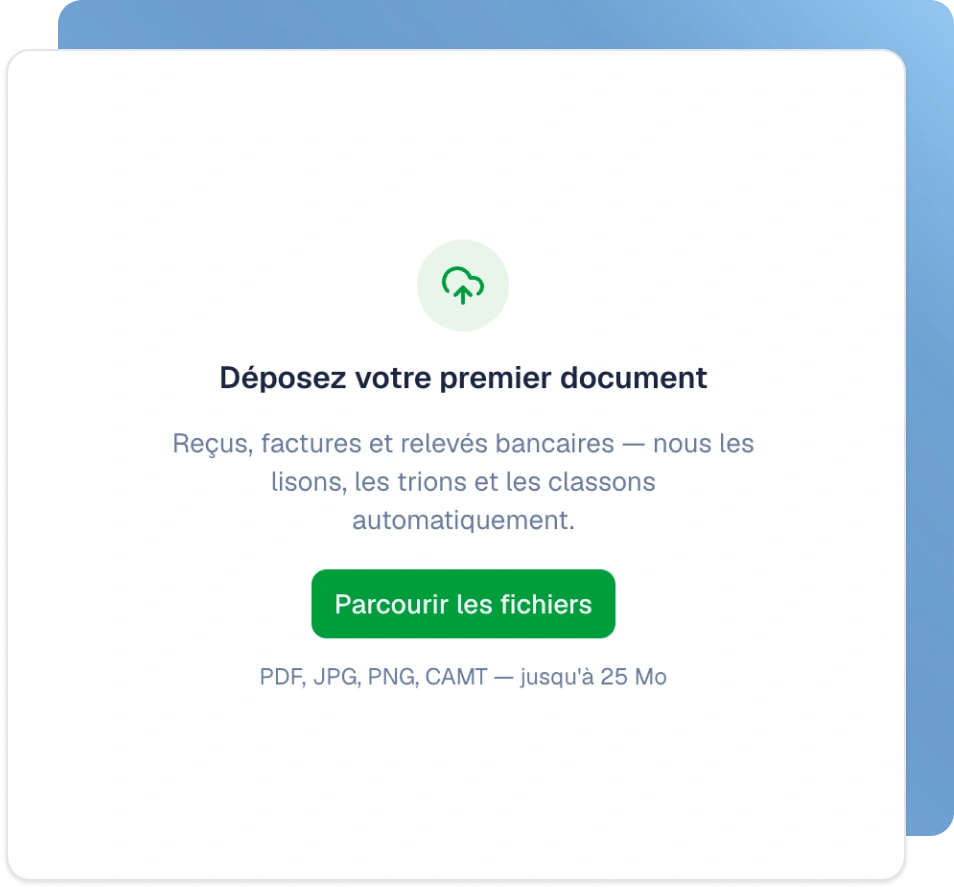 Capture de documents — glissez, photographiez ou importez