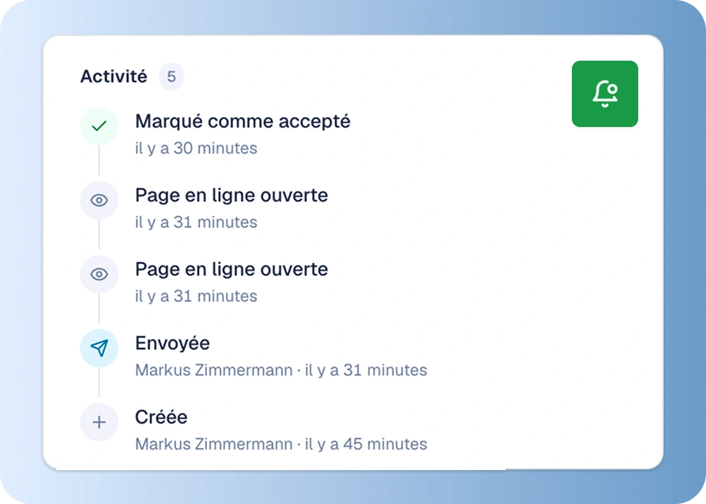 Preuve d'acceptation du devis