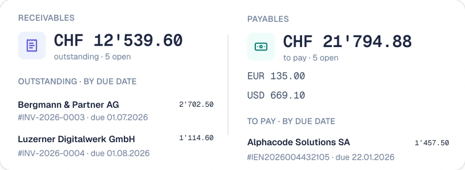 Bank reconciliation in SoloDesk