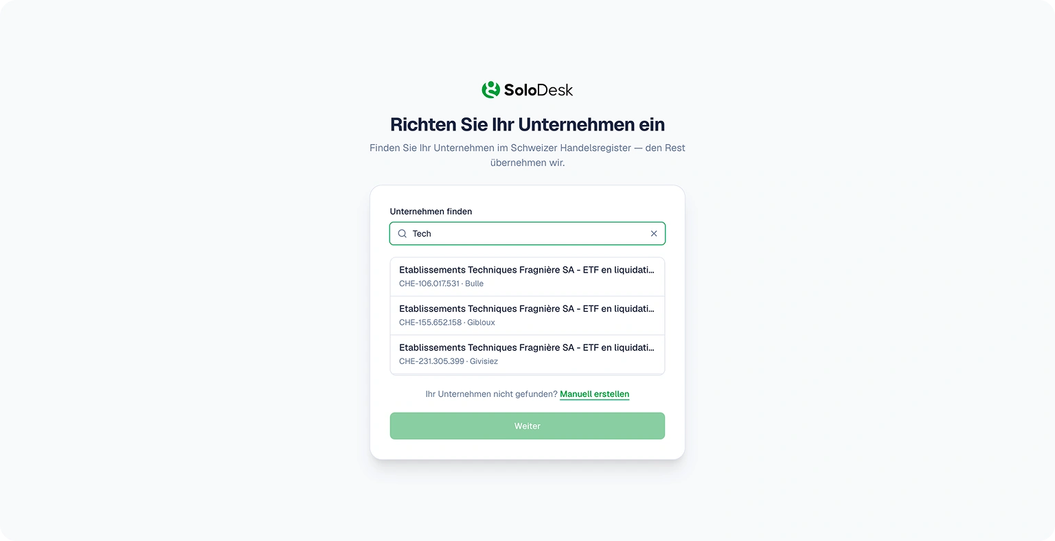 Suche im Schweizer Handelsregister nach Firmenname oder UID