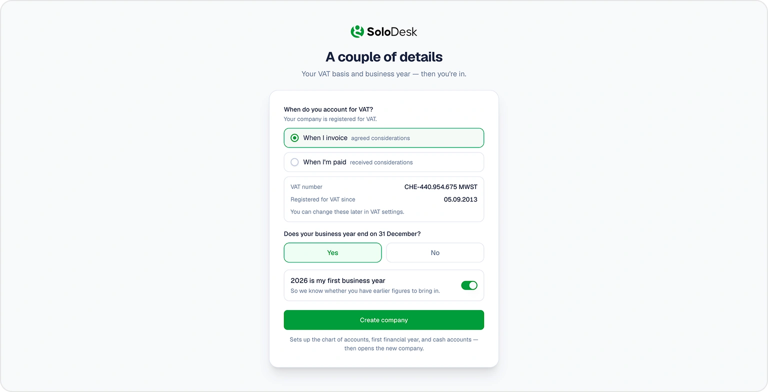 Setting up VAT number and obligation start date