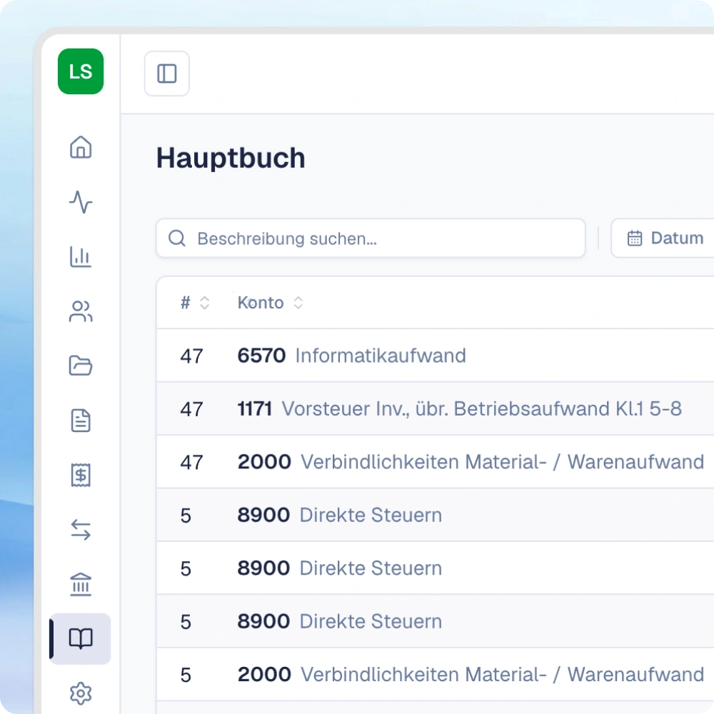 SoloDesk Hauptbuch
