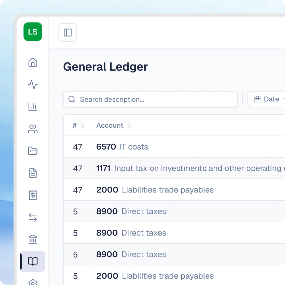 SoloDesk general ledger